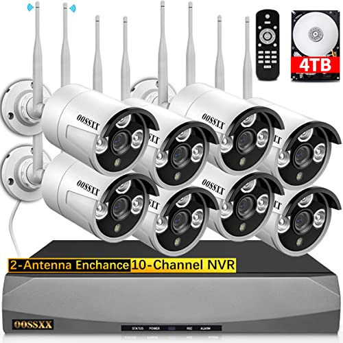 OOSSXX 8 Channel NVR HD Outdoor Home Surveillance WiFi Cameras