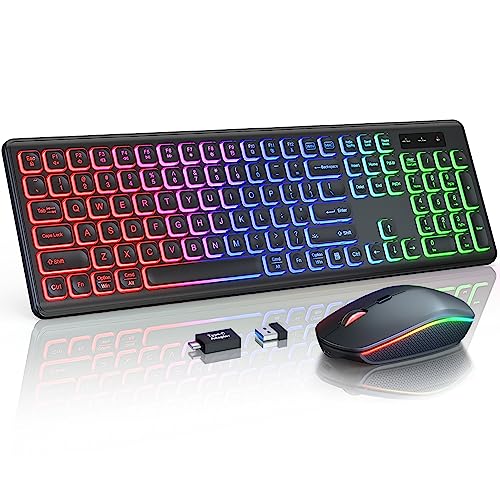 Wireless RGB Backlit Keyboard and Mouse Combo