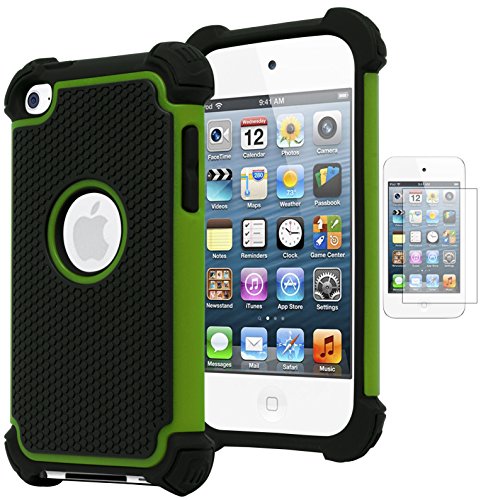 Bastex iPod Touch 4 Hybrid Armor Case - Neon Green+Black
