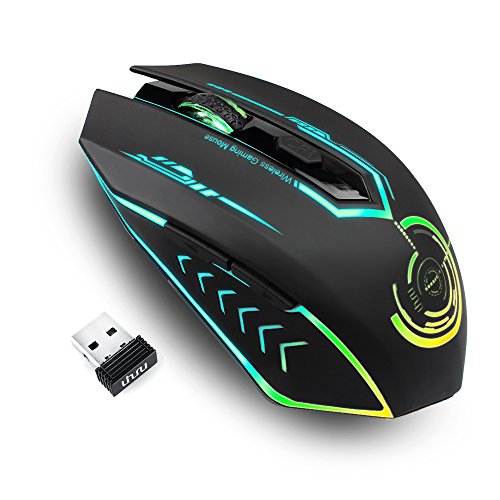 Wireless Gaming Mouse with Programmable Buttons and 7-Color Backlight