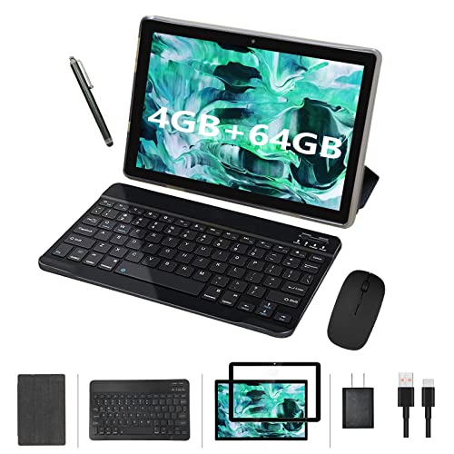 RUIQIAI 2 in 1 Tablet with Keyboard Case, 10 Inch Android Tablet