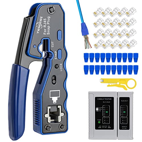 All-in-One RJ45 Crimp Tool Kit for Cat5e Cat6 Cat6a Connectors