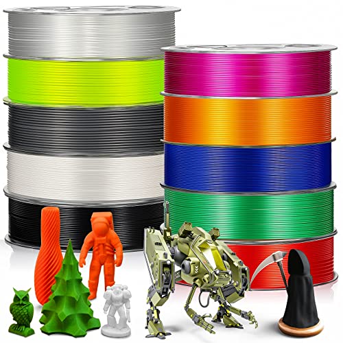 10 Pack ABS 3D Printer Filament with Nozzle and Cleaning Needle