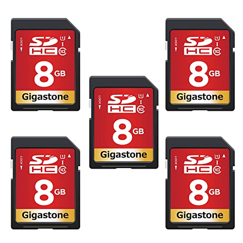Gigastone 8GB 5-Pack SD Card UHS-I U1 Class 10