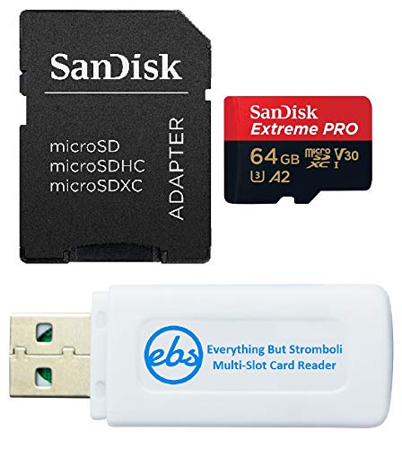 SanDisk Extreme Pro 64GB Micro SD Memory Card Bundle