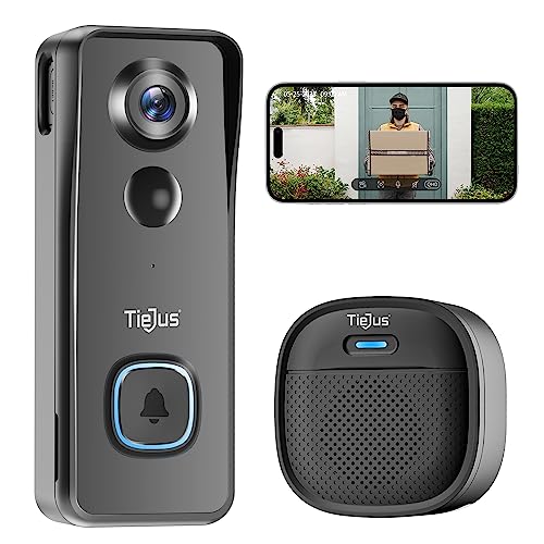 TIEJUS Wireless Doorbell Camera with Chime
