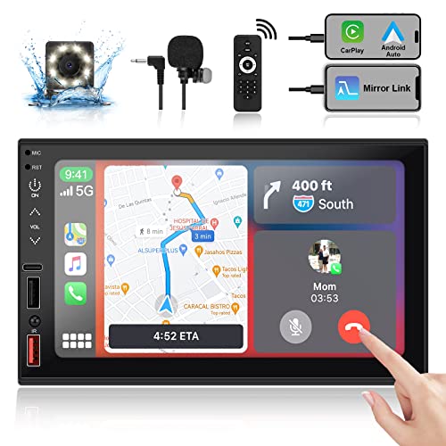 Double Din Car Stereo with Apple Carplay and Android Auto