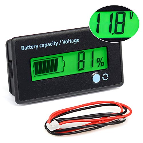 FIXITOK Battery Meter with Alarm Capacity Voltage Monitor