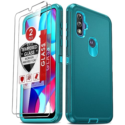 LeYi Moto-G-Pure Phone Case: Full Body Protection, Teal