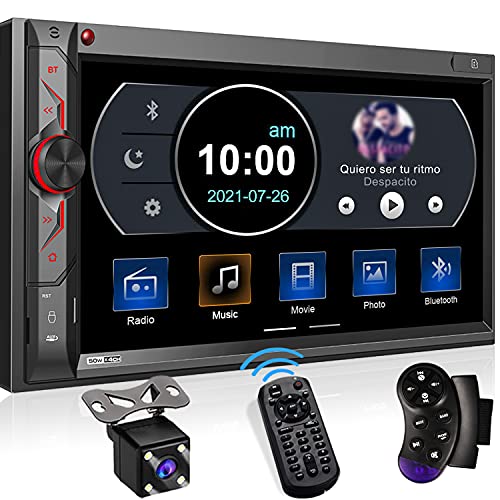 7 Inch HD Touchscreen Car Stereo Receiver with Bluetooth and Backup Camera