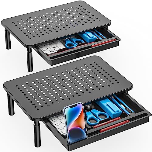 WALI Monitor Stand Riser with Storage and Adjustable Height