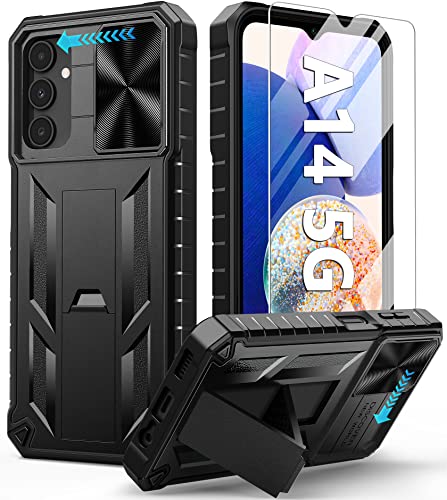 FNTCASE for Samsung Galaxy A14-5G Case: Protective Shockproof Rugged Military Grade Drop Protection with Kickstand