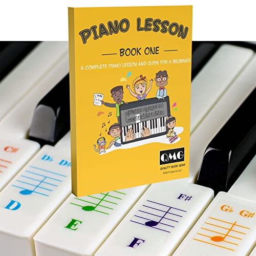 Color Piano and Keyboard Stickers and Lesson Book