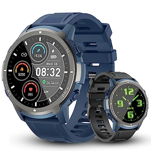 Basznrty Smart Watch for Men Fitness: Bluetooth Military Smartwatch