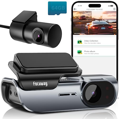 Front and Rear 4K Built-in WiFi Dual Dash Cam for Cars