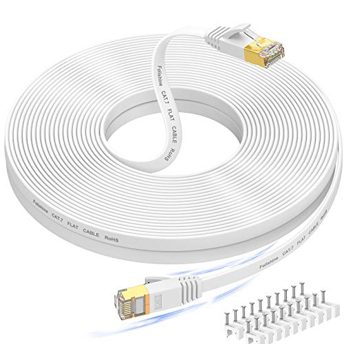 75 ft Ethernet Cable Cat 8/ Cat 7 - High Speed Flat Design, Shielded RJ45 Network Cable