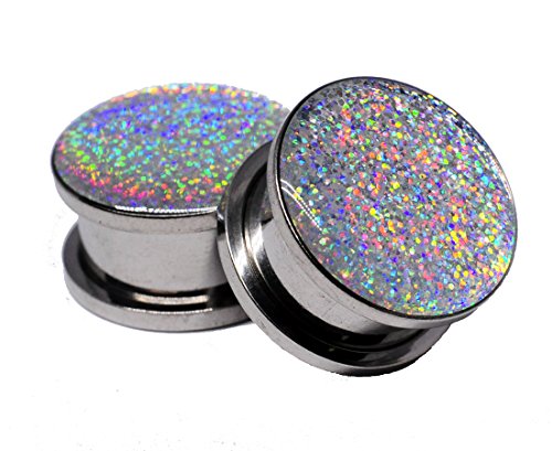 Silver Holographic Glitter Plugs