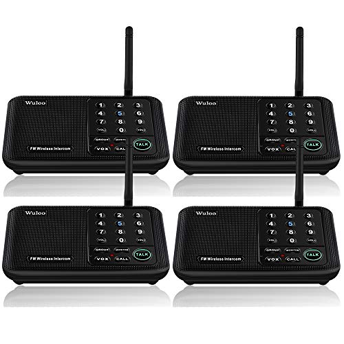 Wuloo Home Wireless Intercom System (4 Packs, Black)