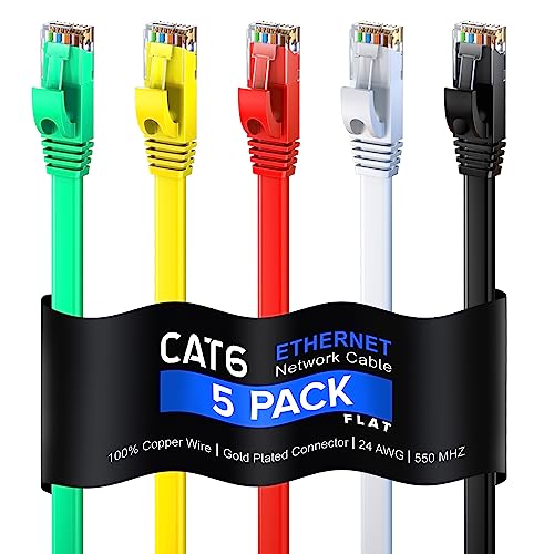 Cat 6 Ethernet Cable 1 ft - 5 Pack