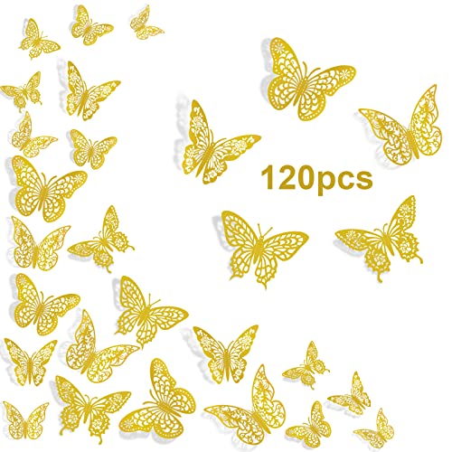 InsuWood Gold Butterfly Wall Decorations
