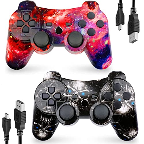 CHENGDAO PS3 Wireless Controller 2 Pack with Double Shock