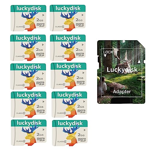 Luckydisk 10Pack 2GB Micro SD Card with Adapter