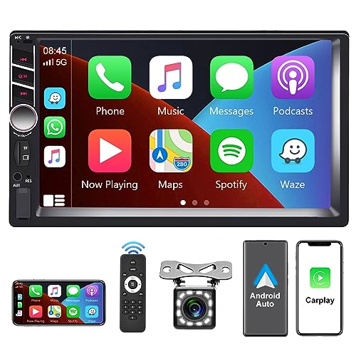 Podofo Double Din Car Stereo with Apple Carplay and Android Auto