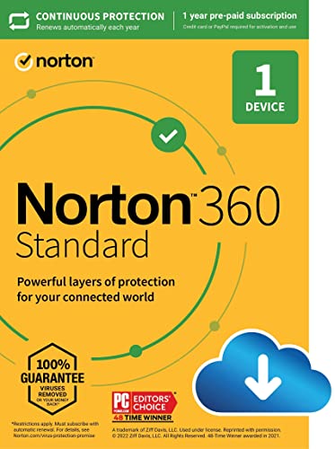 Norton 360 Standard - Antivirus Software with VPN & Cloud Backup