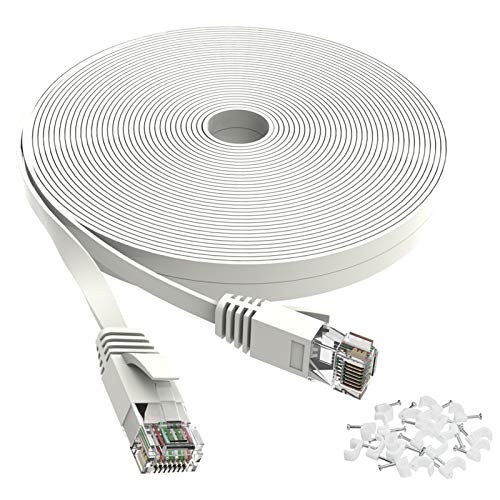 Cat 6 Ethernet Cable - High Speed, Slim Long Flat LAN Patch Cord