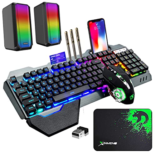 4-in-1 Wireless Gaming Keyboard Mouse and Speaker Combo