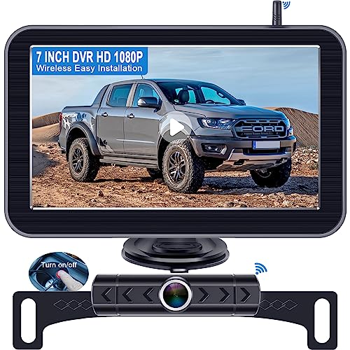  DoHonest Wireless Backup Camera 7-Inch: Plug and Play Easy to  Install Truck Car Monitor Kit HD 1080P Bluetooth Reverse Cam for Pickup  Camper Van Stable Signal 2 Channel Night vision Auto-Switching