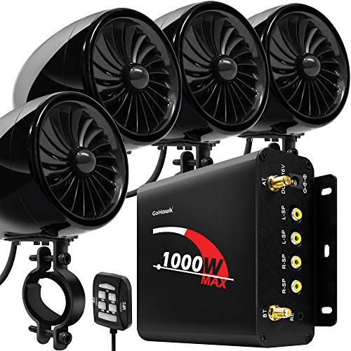 GoHawk TJ4-Q 1000W Motorcycle Stereo System