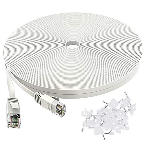 Slim Flat Cat 6 Ethernet Cable 150 Ft for Reliable and Inconspicuous Connection
