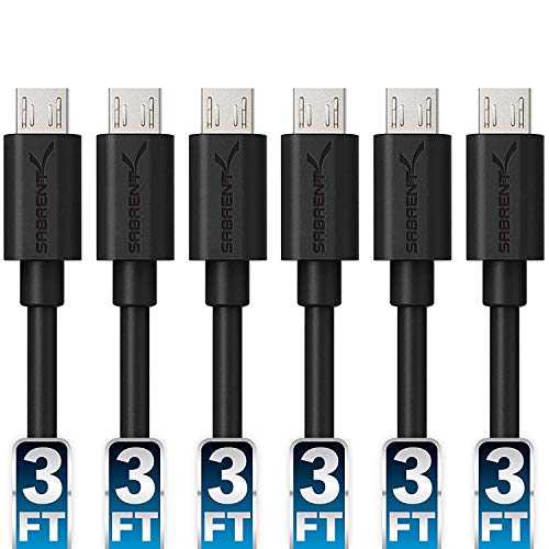 SABRENT 6-Pack 22AWG Premium Micro USB Cables