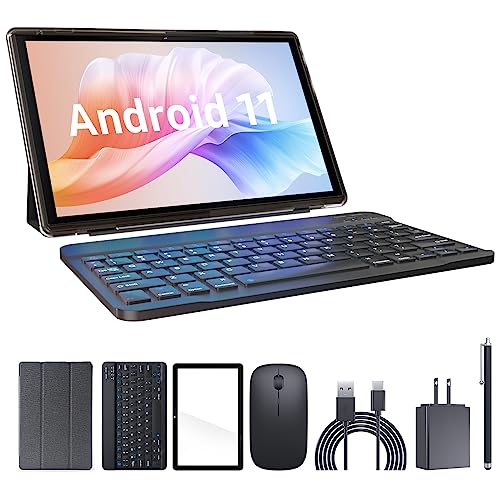 10 inch Tablet with Keyboard, Mouse, Stylus, and More - 2 in 1 Tablet with Android 11.0