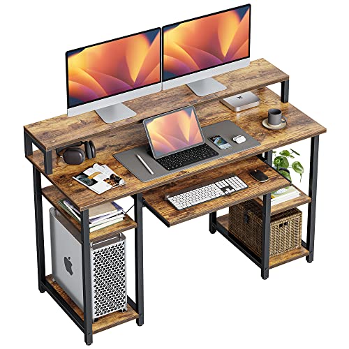 CubiCubi Home Office Desk with Storage Shelves, 47 Inch