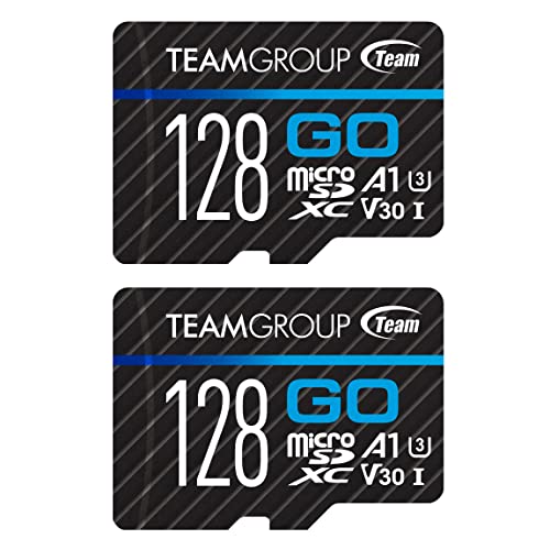 TEAMGROUP GO Card 128GB x 2 Pack Micro SDXC UHS-I U3 V30 4K for GoPro & Action Cameras