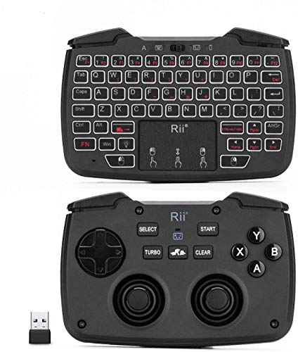 (Backlit Version)Rii RK707 3 in 1 Wireless Game Controller Keyboard Mouse Combo