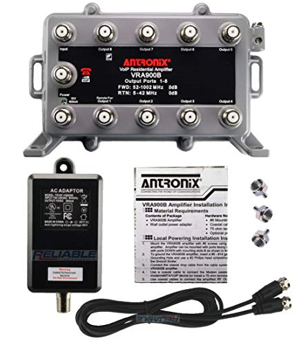 9 Port Cable TV Splitter Signal Booster/Amplifier Kit