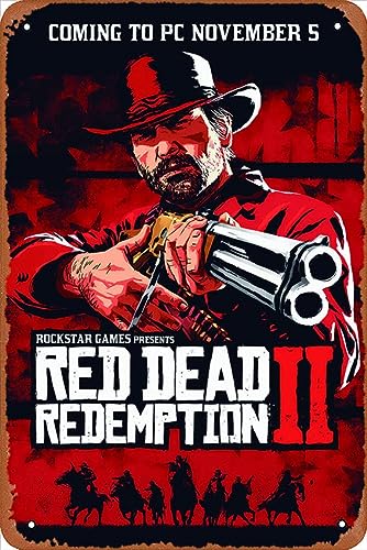 Red Dead Redemption 2 PC Metal Tin Sign Wall Art