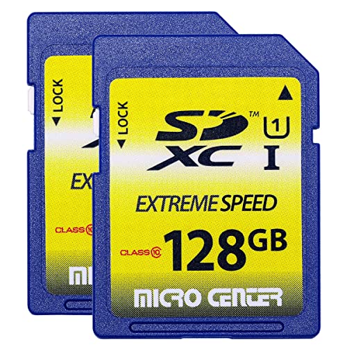 128GB SD Card Class 10 SDXC Flash Memory Card (2 Pack) by Micro Center