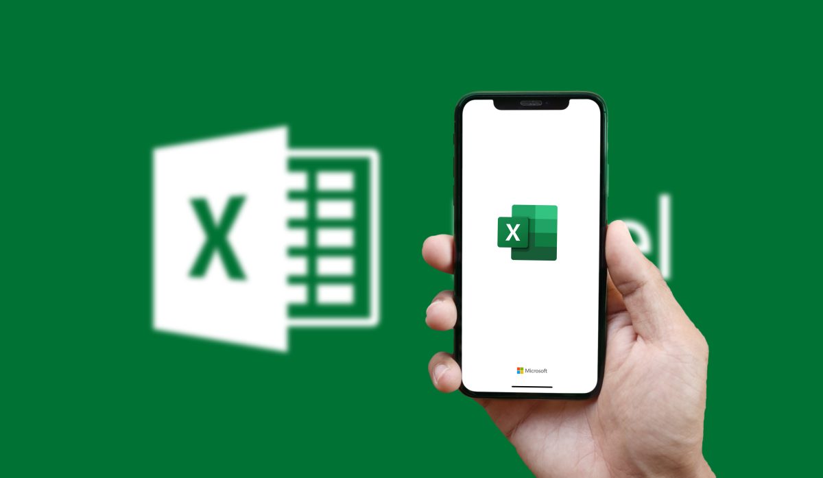 Microsoft Excel logo on smartphone screen