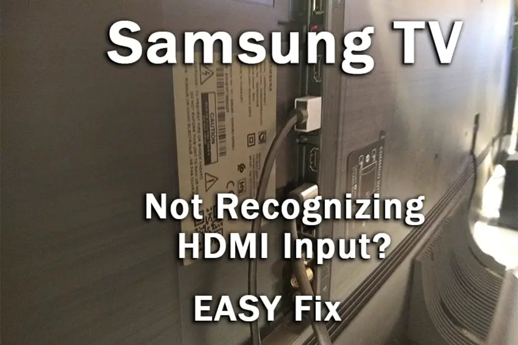 How Do I Get My Samsung Tv To Recognize HDMI