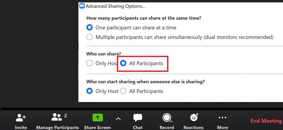 How To Allow Participants To Share Screen In Zoom