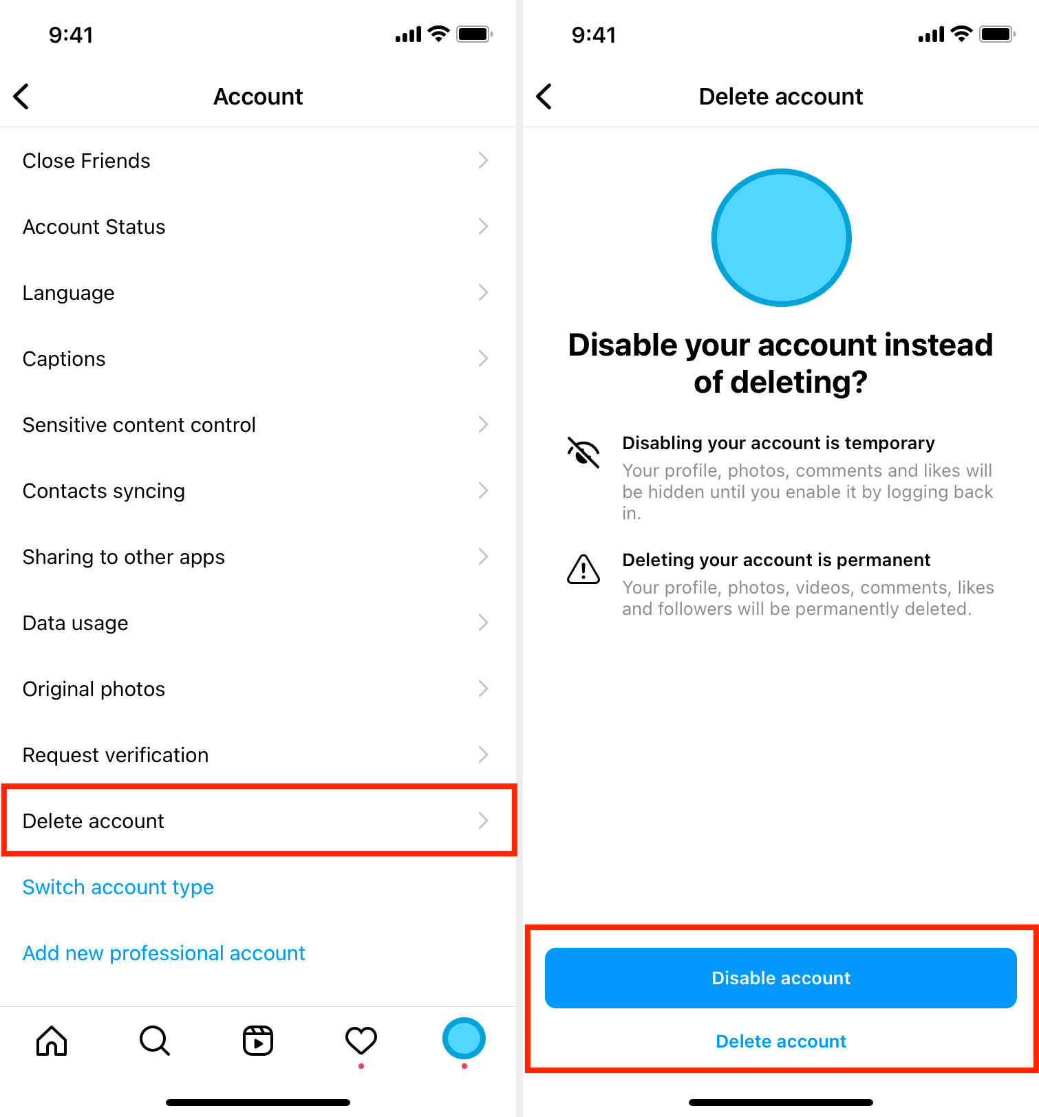 How To Delete A Instagram Account
