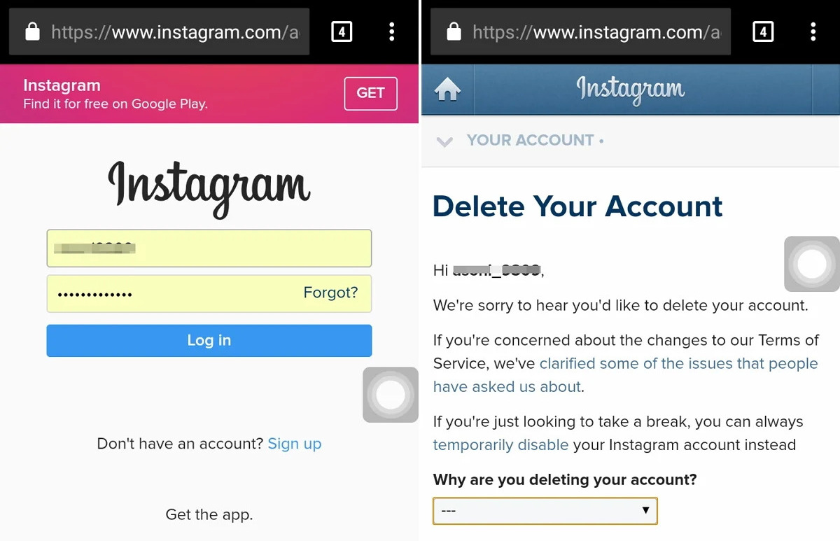 How To Delete Instagram Account On Android