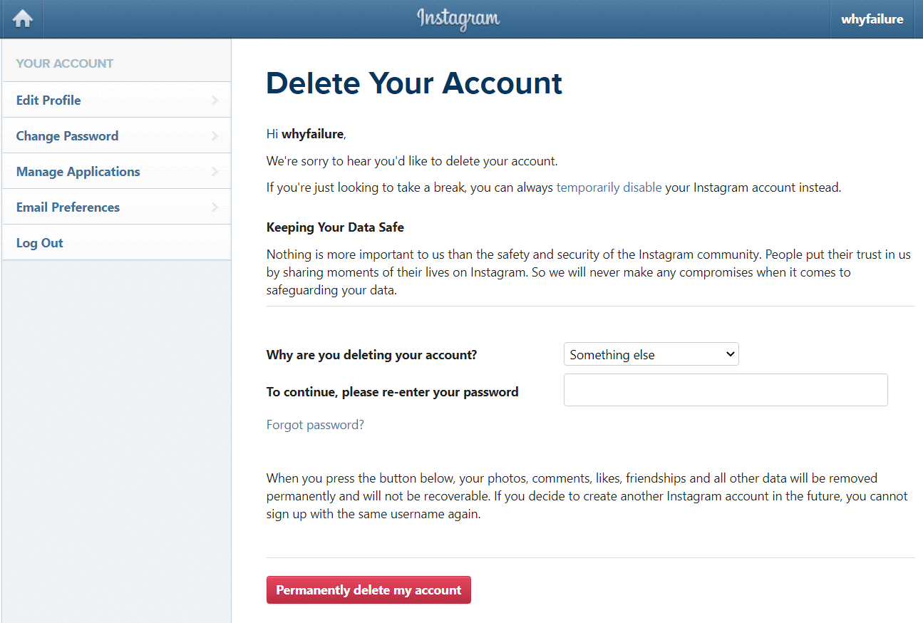 how-to-delete-instagram-account-without-password