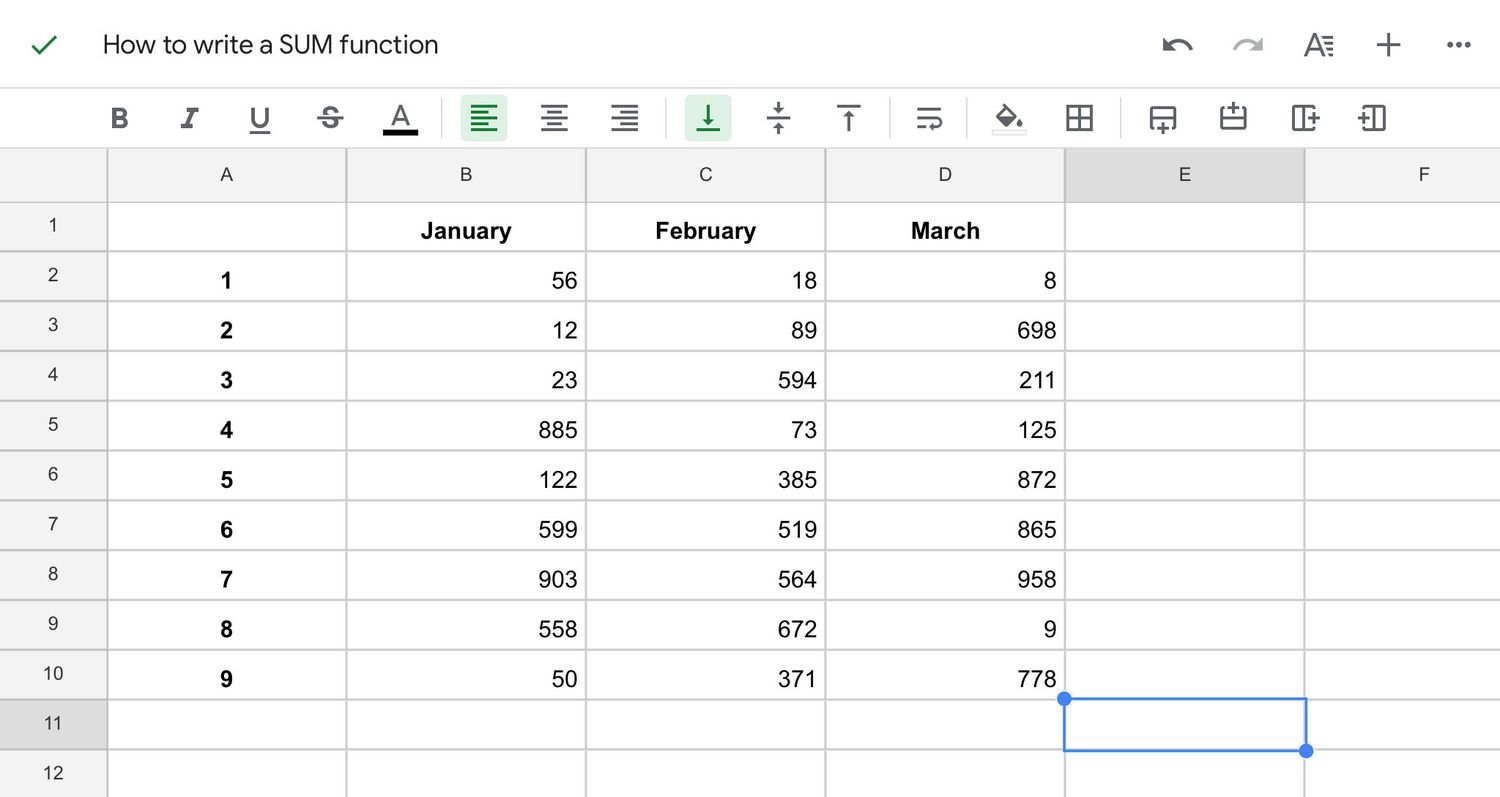 How To Do Sum On Google Sheets