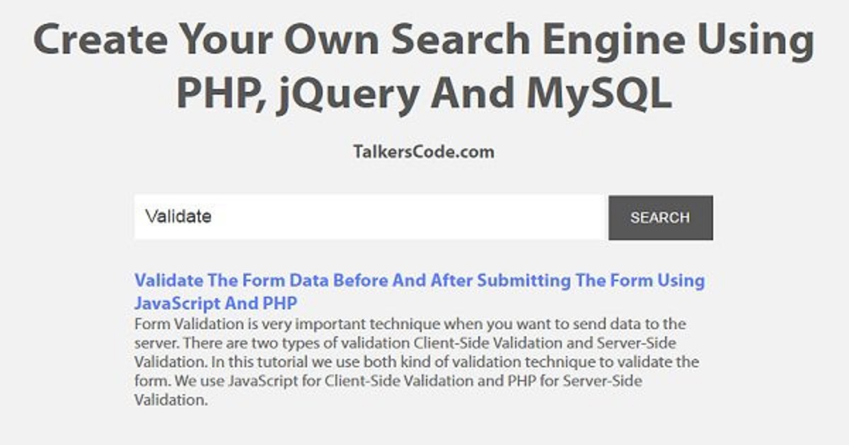 How To Make A Search Engine Using PHP