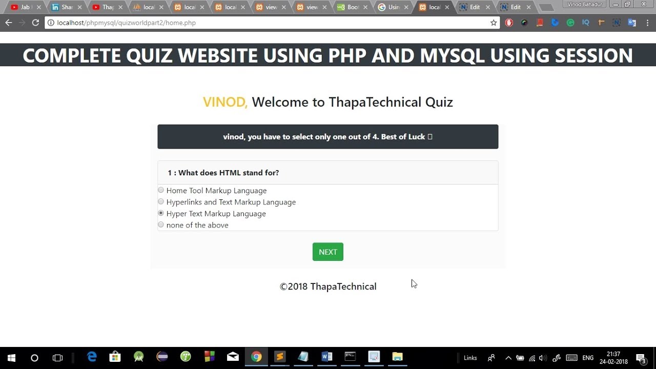 how-to-make-online-test-website-in-php